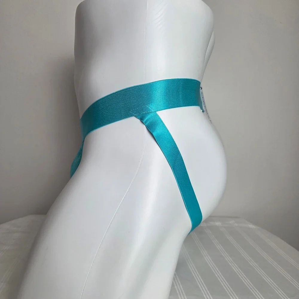 Cosabella Men Never Say‎ Never Lace Jockstrap Turquoise Blue Underwear NWT